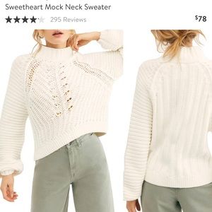 Free people sweetheart chunky knit mock neck sweater NWT